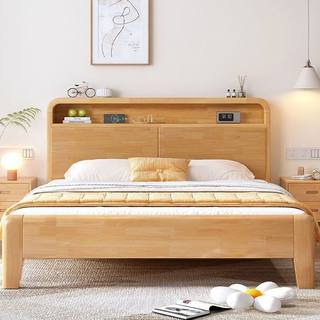 极速北欧实木床1.5米现代简约1.8x2米主卧大床小户型1.2m单人储物