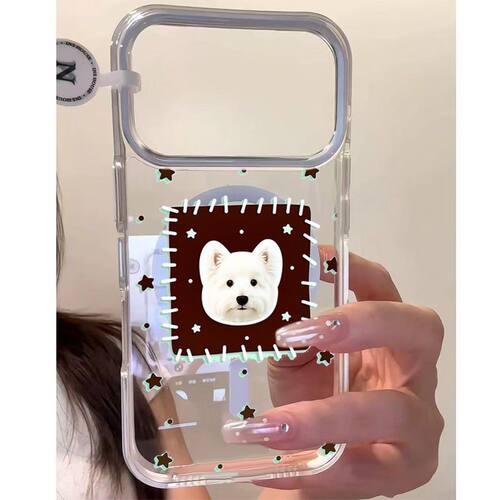 Pretty Star Dog Magnetic Clear Phone Case Large Camera Hole Cover 适用 iPhone 18 Pro Max 17 16 15