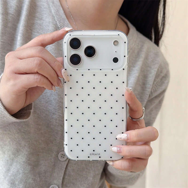 双层级感波点适用iPhone14/13适用苹果17/16/15PROMAX手机壳韩少女心