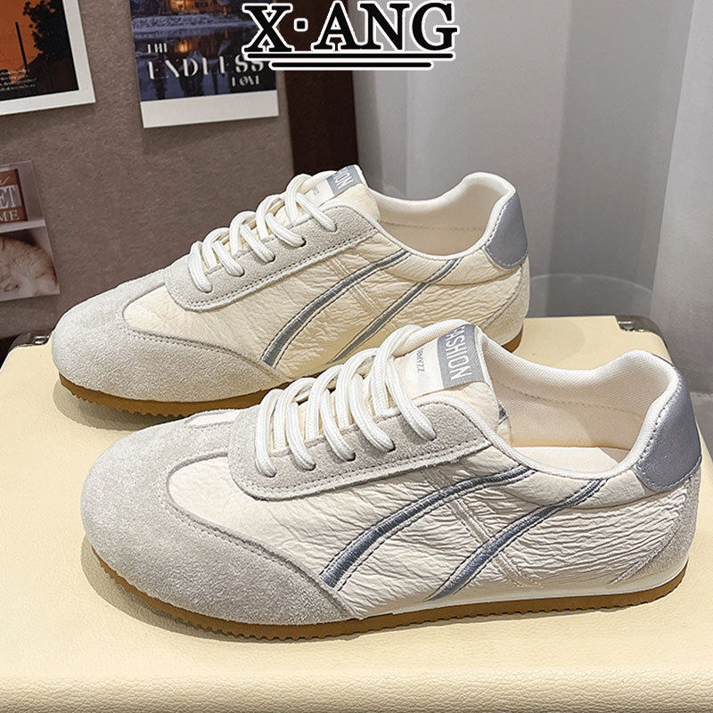 真拼色德训鞋子女百搭阿甘鞋2025春夏新款软底不累脚休闲运动女鞋