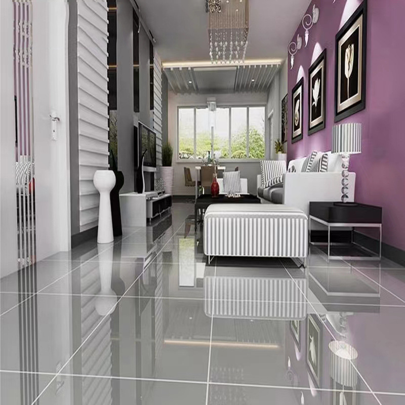 新款3EW1工程专用瓷砖800x800客厅暖色地板砖黄色玻化砖纯黑白地