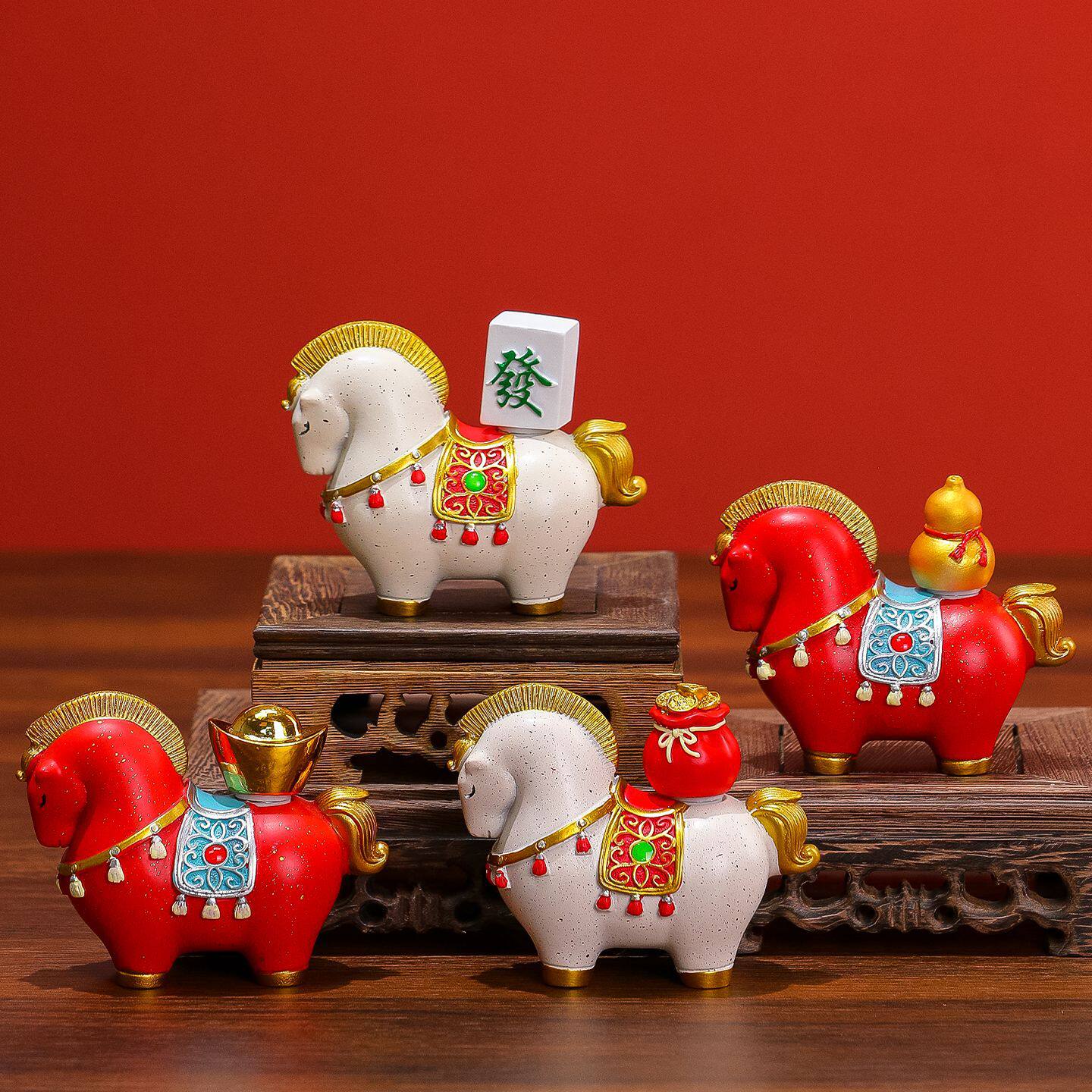 星来·新款马上有钱国潮礼品套装马年吉祥物创意伴手礼物生肖摆件
