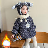 女童棉服冬季2025新款洋气儿童棉袄加厚女孩公主碎花冬装外套P118，童装棉衣，祺妙童装