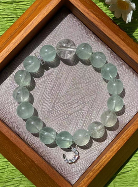 【半溪流水绿】天然绿萤石手链小红书同款白水晶清露冰透手串饰品