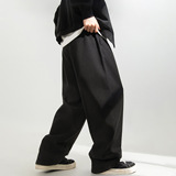 春季新款日系宽松长裤子复古打褶基础百搭直筒裤MN2498-P55控88，男装休闲裤，电商A362