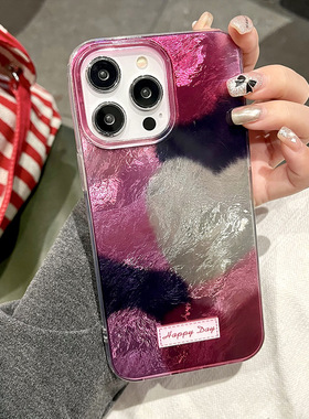 Pink White Black Heart love case适用iphone 11 12 13 14 15 16 17 pro max XR XS MAX 7 8 PLUS