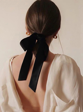 黑色丝绒蝴蝶结发带女高级感网红2023年新款高档发饰头饰发绳夏季