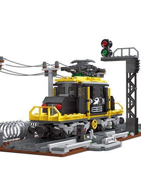 临杰星59007新款火车玩具 鳄鱼机车模型塑胶小智力拼装DIY积木