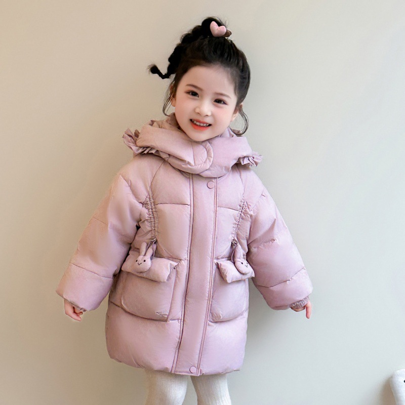 女童羽绒服冬季炸街保暖白鸭绒羽绒外套中长款加厚冬装羽绒衣P194，童装羽绒服，祺妙童装