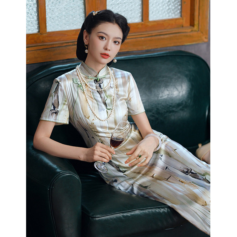 唐之恋真丝旗袍桑蚕丝连衣裙改良旗袍
