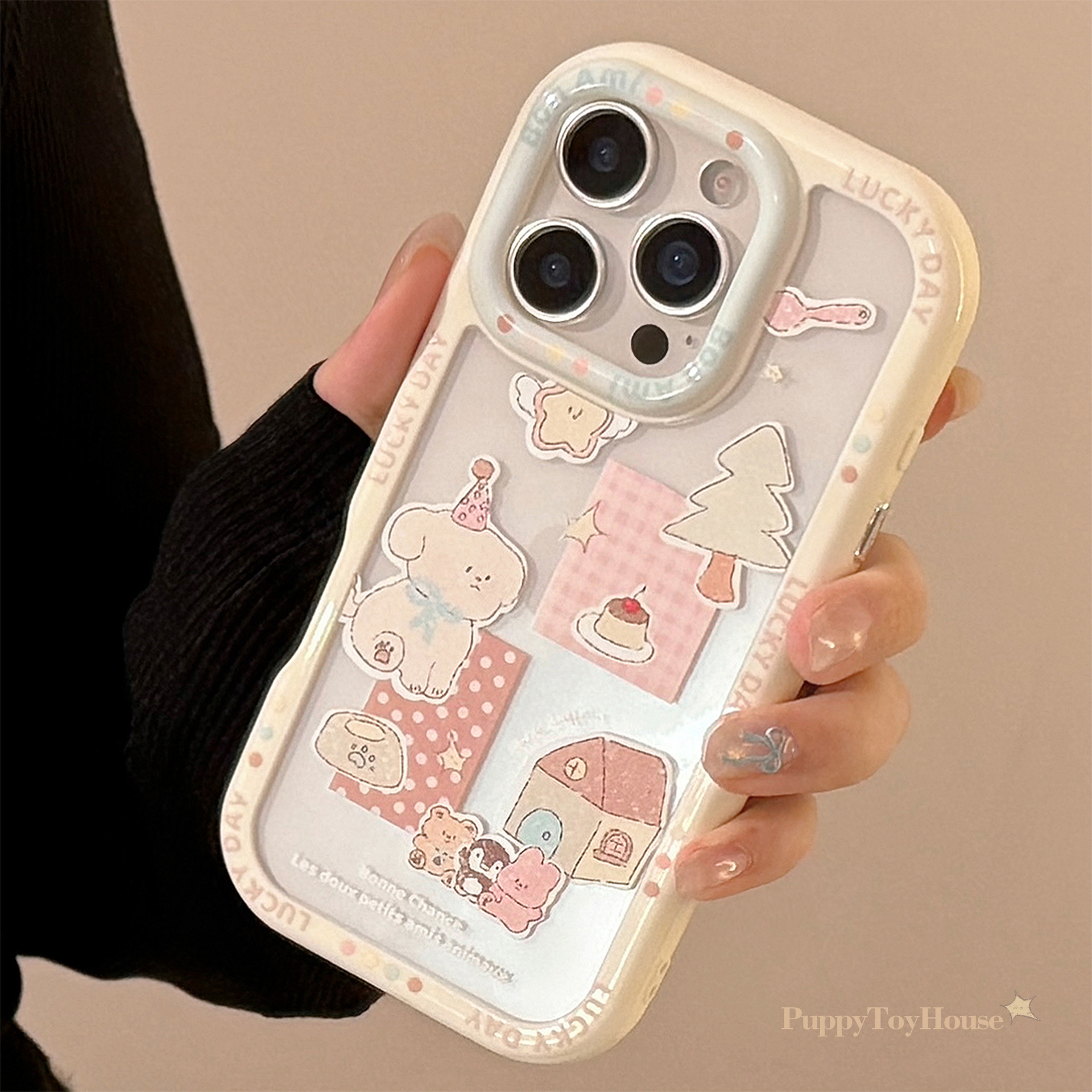 韩系小狗适用iphone16手机壳iPhone13亚克力14苹果15发11卡通硬