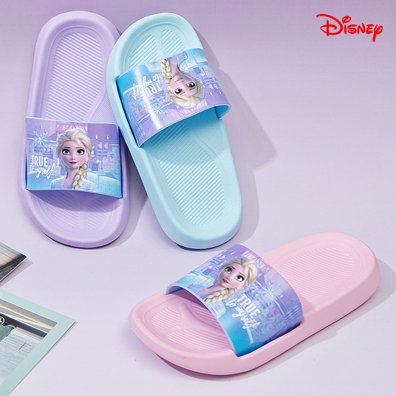 新款迪士尼爱莎公主女童防滑室内浴室6洗澡拖鞋夏可外穿凉拖艾莎5