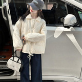 女童2025年秋冬新款韩系翻领绗棉棉衣女大童户外加厚简约棉服外套，童装棉衣，祺儿童装