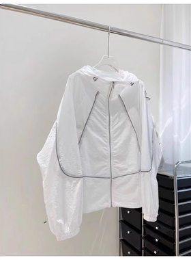 外贸欧美风格透气防晒衣服女夏季薄款外套宽松百搭空调开衫冲锋衣