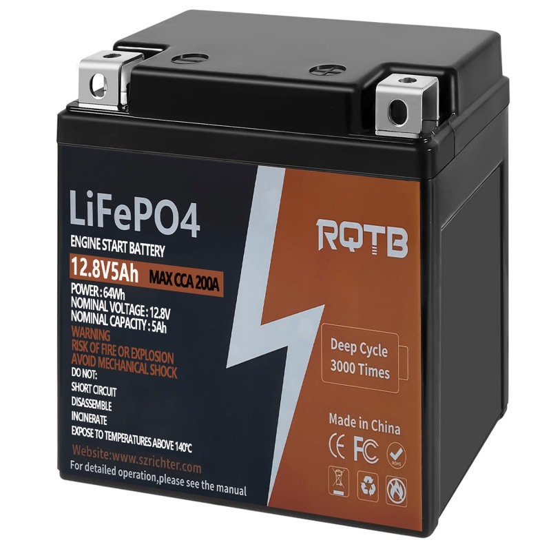 摩托车启动12V5ah正品磷酸铁 大容量锂电池踏板跨骑街车容改装