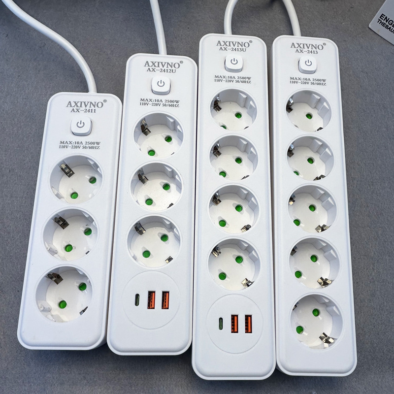 欧标插座智能快充电usb+typec德规排插接线板5米延长线韩国俄罗斯