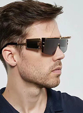 限时特价四面镜！欧美赛博蒸汽朋克方框太阳镜潮Y2K墨镜跨境眼镜