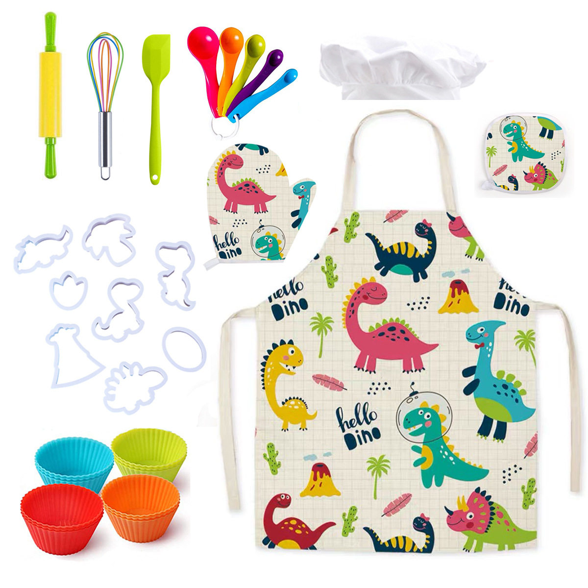 儿童过家家烘培围裙套装小孩做蛋糕饼干模具烘培工具厨房用品套装