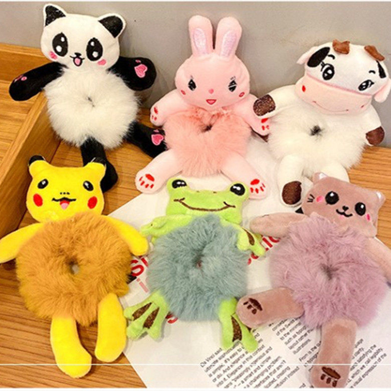 日韩儿童可爱兔子熊猫卡通毛绒发圈头饰小女孩扎丸子头发茸茸头绳,家庭/个人清洁工具,发圈/发网,淘宝优惠券,粉丝福利购,淘宝优惠卷