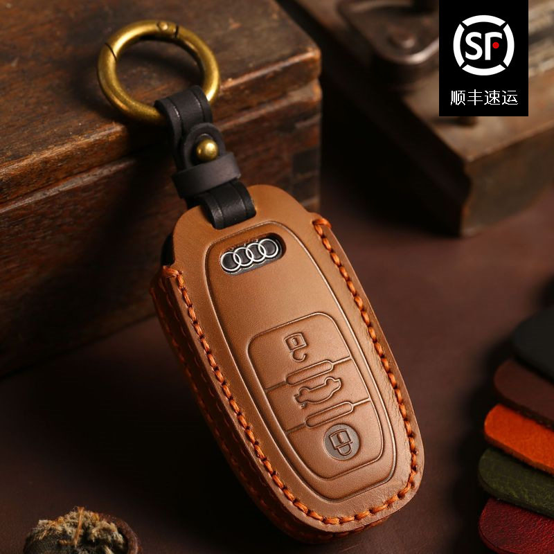 适用新款奥迪真皮钥匙套A4L/Q5L钥匙包Q7/A4/A5遥控保护壳高级男