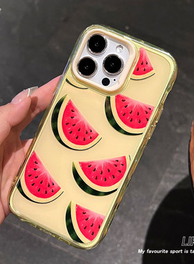 Watermelon ripple jelly shell case适用 iPhone17 PROMAX 11 12 13 14 15 16 plus