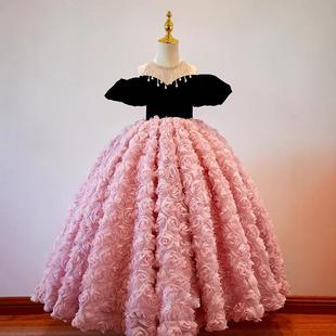 luxury formal girls princess dress flower birthday party kid