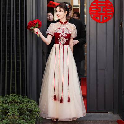 敬酒服新娘2025中式旗袍订婚礼服女连衣裙回门结婚当天便装裙子