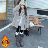 女童加厚外套2025年秋冬新款韩系皮毛一体风衣中大儿童毛毛衣冬装，童装外套，祺儿童装