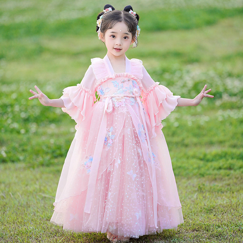 女童汉服中国风公主裙2023新款夏季儿童古装古风超仙唐装小女孩夏