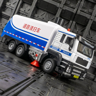 儿童合金道路清扫车洒水车玩具能喷水后门可以打开男孩环卫车模型
