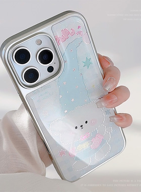 AceCase鎏金iphone16手机壳15promax格纹卡通小狗14苹果13滴胶12适用11