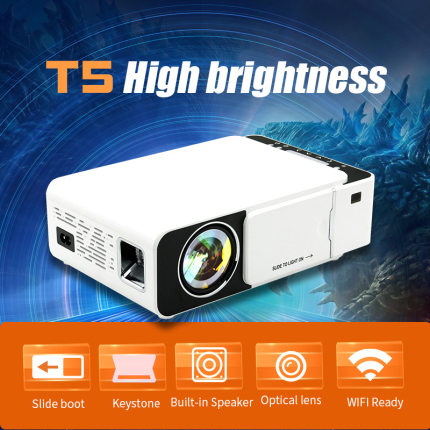 T5 Mini Projector HD WiFi LED Home Theater 600P Portable