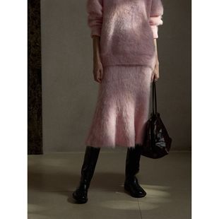 柔软松紧腰半裙女 松弛感保暖羊驼毛鱼尾裙2025年冬款 DETOUR
