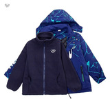 儿童装童三合一冲锋衣秋冬款可拆卸中大童孩夹棉外套加厚潮服，童装外套，祺儿童装