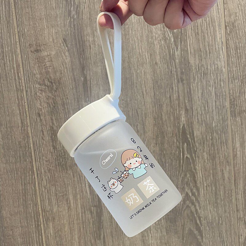 好货便携小巧带茶漏玻璃水杯子女可爱简约学生韩版耐热带盖花茶杯