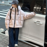 女童2025年冬季新款多巴胺加厚连帽棉衣女大童洋气时髦端面包服，童装棉衣，祺儿童装