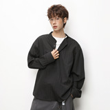 春季款老钱风竖条肌理透气休闲立领衬衣外套OC8024-P39控68，男装衬衫，电商A362