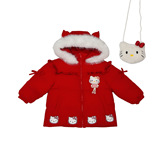 女童卡通猫咪棉服冬季2025新款女加绒加厚冬装时髦超好看棉衣P130，童装棉衣，祺妙童装