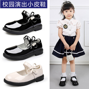 HE女童黑皮鞋7-12岁秋季新款校园小中大学生小皮鞋软底儿童公主鞋