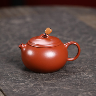 柿圆壶120ml小品宜兴紫砂壶朱泥泡茶壶小容量中式工夫茶具家用