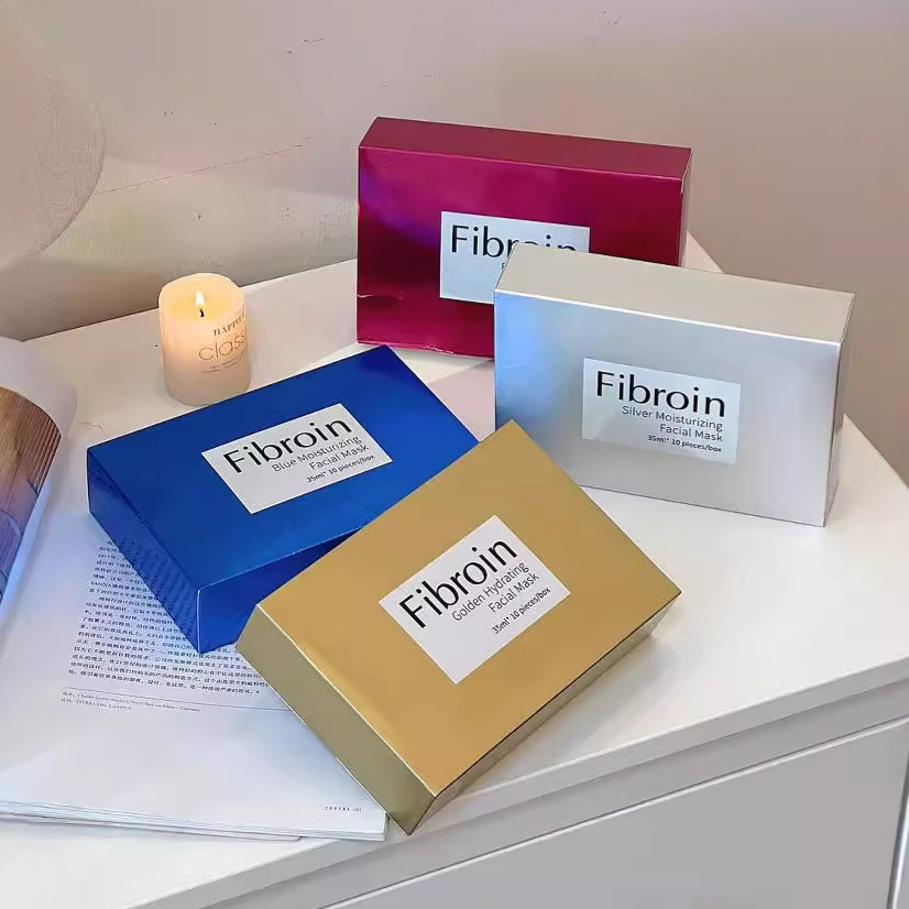 泰国小F面膜Fibroin补水锁水保湿清爽滋润金银红F面膜10片