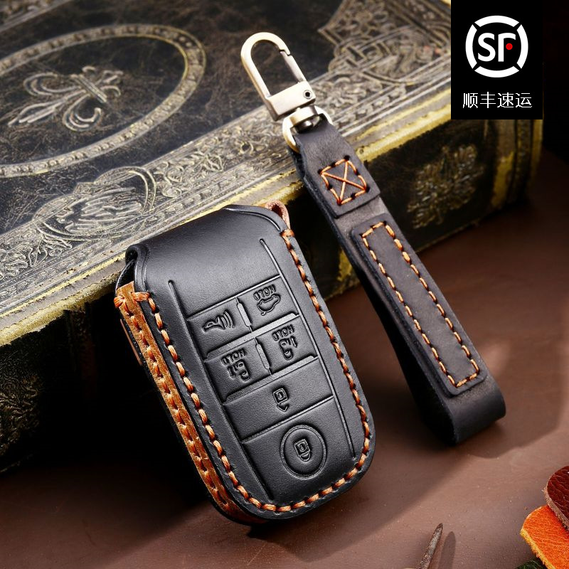 适用起亚钥匙套KIA韩国车钥匙全系列钥匙包真皮手工汽车保护壳扣