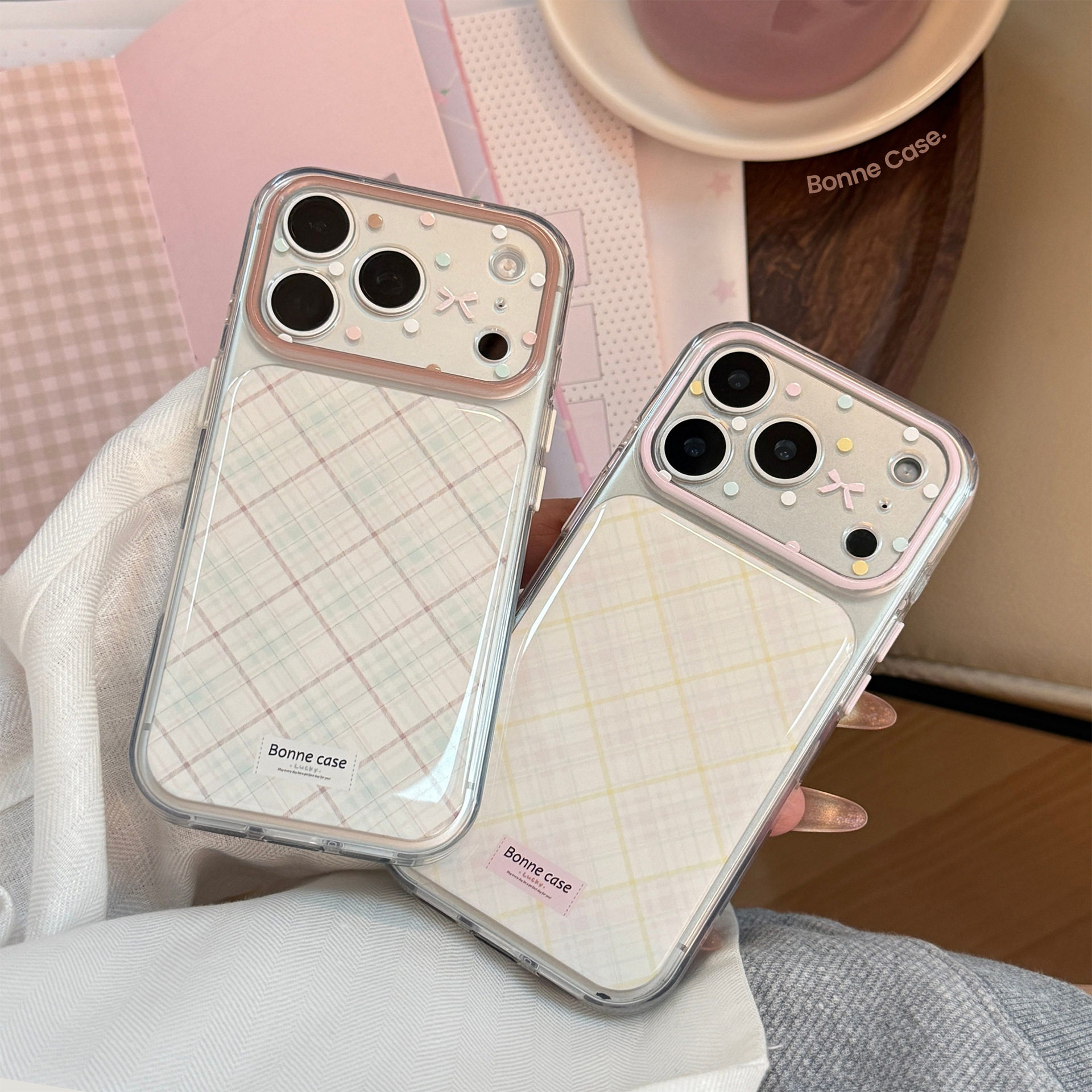 ins小众少女菱格iPhone17格纹