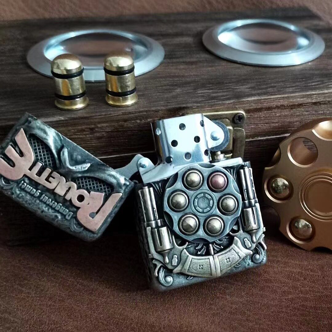 官正品ZIPPO芝宝美国原版防风砂轮煤油打火机个性酷危险游戏左轮