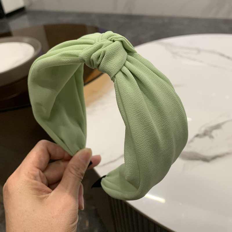 简约春夏新款头箍宽边中间打结发箍女气质发卡网红纯色韩版发饰品