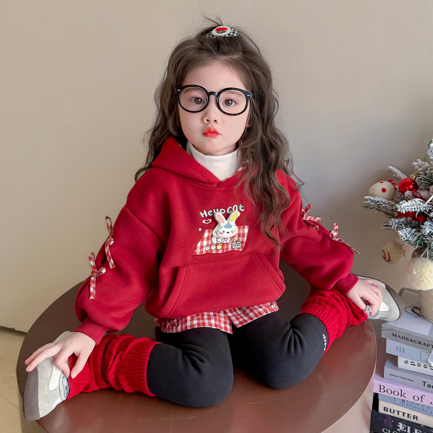 女童加绒保暖卫衣秋冬2025新款儿童时髦百搭冬季加厚休闲女潮P68，童装卫衣/绒衫，祺妙童装