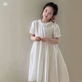 女童连衣裙2025新款夏季儿童甜美级洋气公主裙大童夏天时髦裙子，童装连衣裙，祺儿童装