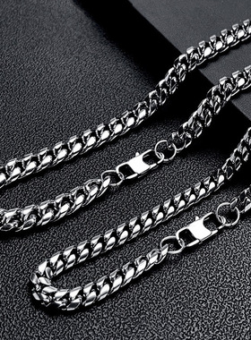 不锈钢古巴链项链时尚毛衣链