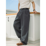 新款街复古打褶弯刀裤直筒宽松潮牌长裤子MN2498-P55控88，男装休闲裤，电商A362