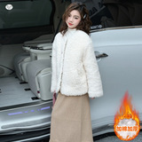 女童毛毛衣夹棉加厚2025冬季新款韩系皮毛一体外套中大童时髦上衣，童装外套，祺儿童装